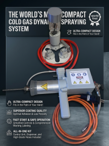 CSM 360 ultra-portable cold spray system with integrated powder feeder for industrial repair and metal coating applications