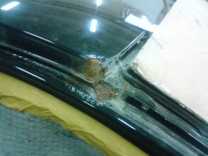 Deep rust in car body       