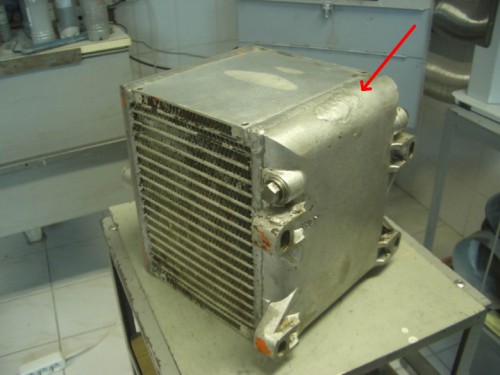 Leak in heavy radiator    