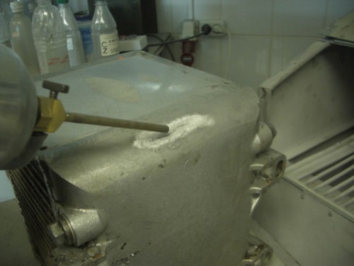 Dymet spraying in progress    